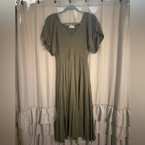 Green large maternity dress